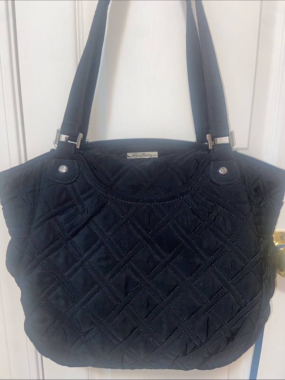 VERA BRADLEY Quilted Black Tote Bag